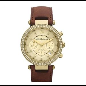 Michael Kors Women’s Parker Leather Watch